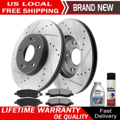 8pcs Brake Discs Rotors & Ceramic Pads For 2006-2011 2012 Mitsubishi Eclipse - Image 1 of 4
