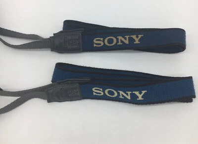 2 Genuine Sony Blue HandyCam Camera Canvas Neck Shoulder Straps 46" x 1" OEM - Image 1 of 4