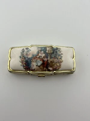 Pastillero pequeño vintage de porcelana dividido hecho en Japón Foto 1 de 4