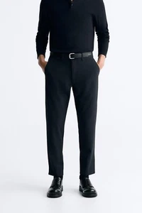 New Zara Textured Stretch Pants W29 Navy 0706/251 trouser chino dress jogger - Picture 1 of 5