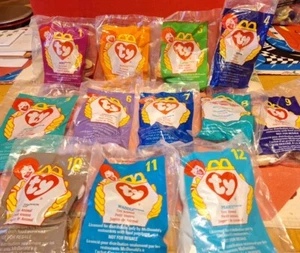 TY Teenie Beanie Babies Collection McDonald's 1998 Complete Set 1-12 Sealed Bags - Picture 1 of 3