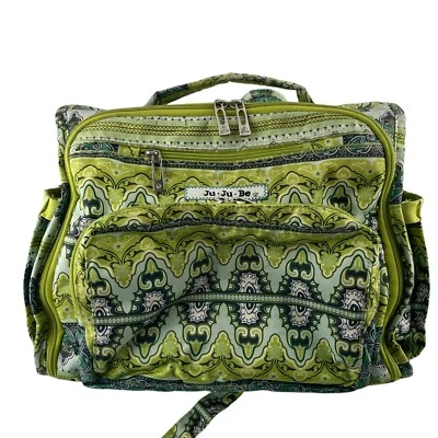 Bolsa organizadora de pañales Ju Be Back Pack verde y azul cachemira muchos bolsillos Foto 1 de 4
