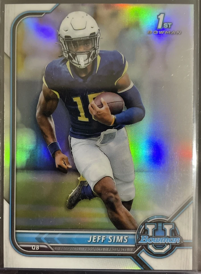 JEFF SIMS 2021-22 Bowman University Chrome REFRACTOR #44 ASU Sun Devils🏈 - Image 1 of 4