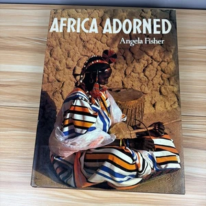 1987 Africa Adorned by Angela Fisher HCDJ Oversized Coffee Table Book - Imagen 1 de 8