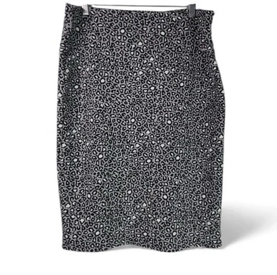 Falda LulaRoe Cassie Mujer XL Negra Blanca Estampado Animal Lápiz Elástico Leopardo Foto 1 de 4