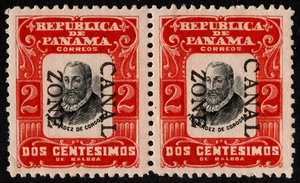 Canal Zone Stamp Scott # 23 Very Fine Mint Pair Right Stamp with Spaced C A Nice - Picture 1 of 1