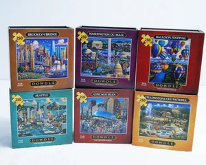 6 Dowdle Mini Wooden 250 PC Puzzles USA Landmarks: DC Boston MORE READ COMPLETE - Picture 1 of 12