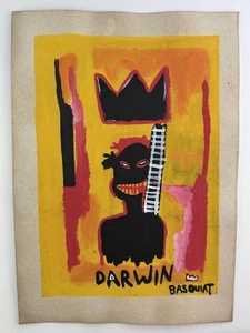 Jean-Michel Basquiat COA Art Painting Original Drawing Vintage Paper Signed - Picture 1 of 3