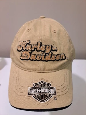 Harley Davidson Ladies Baseball Cap Bar & Shield Logo Tan Adjustable - Image 1 of 4