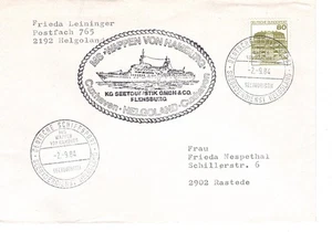Schiffspost MS Wappen von Hamburg Schiffspoststempel Seebäderdienst Helgoland 84 - Bild 1 von 1