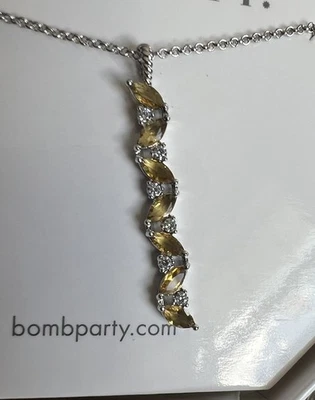 Bomb вечеринки ноября 2023 мед топаз родия ожерелье легкий любовь RBP4784 - Изображение 1 из 3
