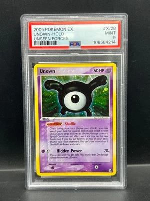 Pokemon PSA 9 MINT Unown X/28 EX Unseen Forces Holofoil Rare 2005 S#4214 - Image 1 of 2