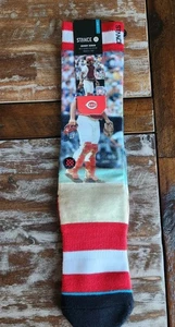 Johnny Bench Stance Baseball Cincinnati Reds Socks L/Xl 9-13 - Picture 1 of 4