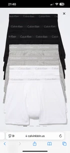 Paquete de 7 calzoncillos boxer Calvin Klein clásicos de algodón para hombre blancos XX-grandes nuevos - Imagen 1 de 5
