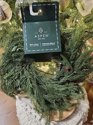  Осина 12 футов гирлянда на ощупь рождественский праздничный декор - Изображение 1 из 4