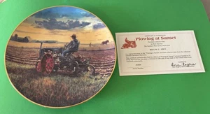 “Plowing At Sunset” Farmland Memories 8” Danbury Mint Plate w/COA - Picture 1 of 7