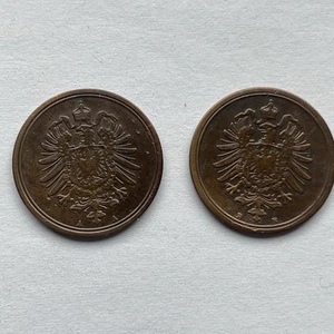 1875 & 1887 1 Pfennig Coins - Picture 1 of 2