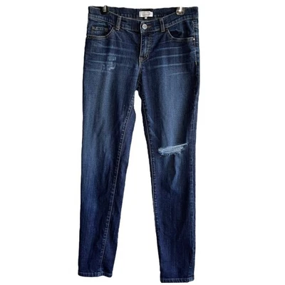 Pantalones de mezclilla Nordstrom halógenos para novia talla 25 tiro medio desgastados rodilla azul mediano  Foto 1 de 4