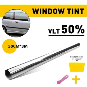 Mirror Tint Window Film Privacy Protect UV Reflective Sun Block Silver 50% VLT - Picture 1 of 9