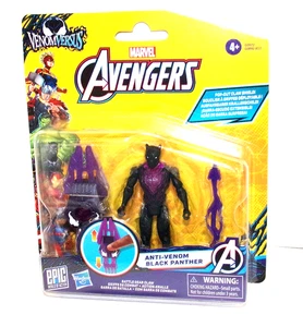 ANTI-VENOM BLACK PANTHER 4" Figure Hasbro Epic World of Action Series Marvel MoC - Picture 1 of 7