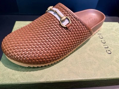 New Gucci Mules Charisma Calf Cuir 11 (US 11.5) Leather Made in Italy –Authentic - Image 1 of 4