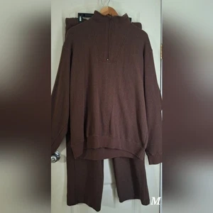 ORVIS MEDWAY JOGGING SUIT  TRAVEL CASUAL L Chocolate Brown Longwear Travel Boho - Picture 1 of 15