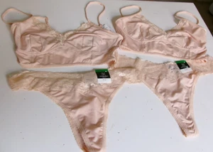 Zwei INC Bralette und passende Tanga Sets Gr. Large beige - Bild 1 von 3
