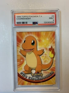 1999 Topps Pokemon TV #04 Charmander Blue Logo PSA 9 Mint - Bild 1 von 2
