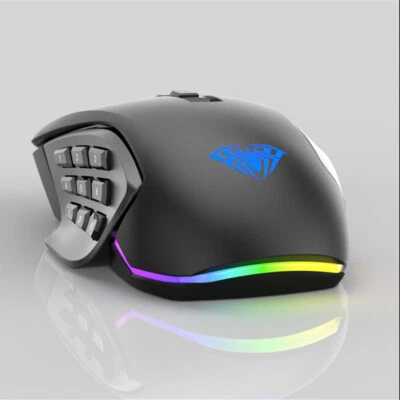 RGB Gaming Mouse 10000 DPI Side Buttons Marco Programmable Wire for Laptop, pc - Image 1 of 4