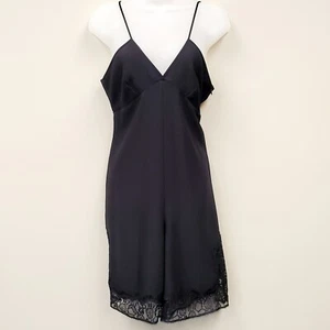 Maje Isadora Black Lace Trimmed Romper Playsuit L NWT - Imagen 1 de 9