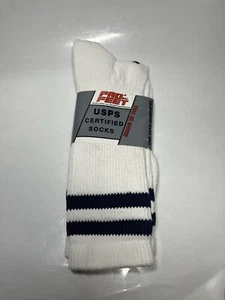 Pro Feet USPS United States Postal Service Socks USA 10-13 NOS VTG Striped Crew - Picture 1 of 4