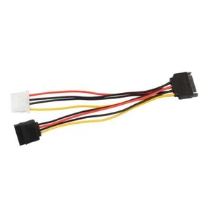 15 Pin Male to 4 Pin IDE & 15 Pin Female Power Y-Cable - Picture 1 of 6