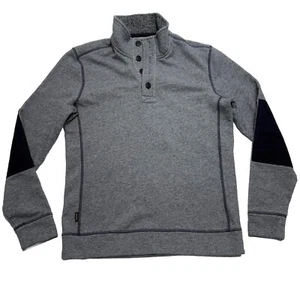 Jack Spade 1/4 Button Pullover Sweater Mens Medium Gray Long Sleeve Cotton Blend - Picture 1 of 9