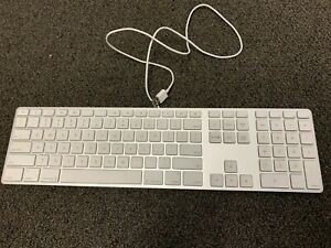 USED Apple MB110LL/A Wired Keyboard Aluminum w Numeric Keypad A1243