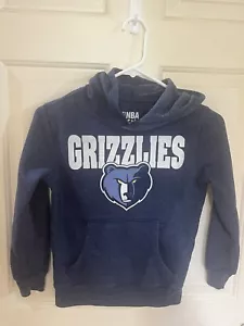 Memphis Grizzlies Hoodie Boys 6/7 Blue Logo Graphic Sweatshirt Hooded NBA - Picture 1 of 4