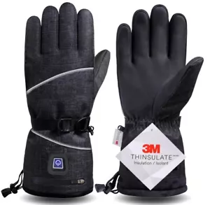 Heated Gloves - Waterproof, All Black, Multiple Heat Settings, Winter Warmth - Picture 1 of 7
