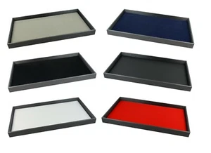 Jewellery Display Storage Tray - Steel Grey Wooden Display Tray + Velvet Showpad - Picture 1 of 8