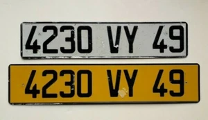 VINTAGE PLAQUES IMMATRICULATION - FRANCE - JAUNE / BLANC - Picture 1 of 1