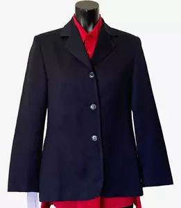 Ladies Jacket Sz 12 Navy Side Pockets Lined Long Sleeves, Wool Blend IMAGEWEAR - Bild 1 von 7