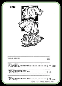 Half APRONS 3 Styles One Size MAIL ORDER 3242 Vintage Craft Sewing Pattern - Picture 1 of 3