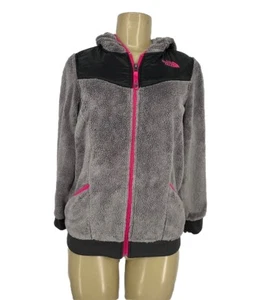 THE NORTH FACE Large 14 16 Girls Gray Pink Oso Hoodie Jacket School N20v - Picture 1 of 8