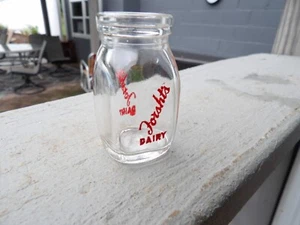 Vintage Forsht's Farms Dairy 2" Creamer Red Paint Milk Bottle Duncansville Pa - Picture 1 of 5