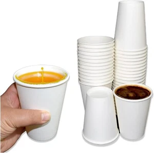100 tazze di carta bianca 12 oz bevande calde e fredde ecologiche usa e getta tazza festa - Foto 1 di 5