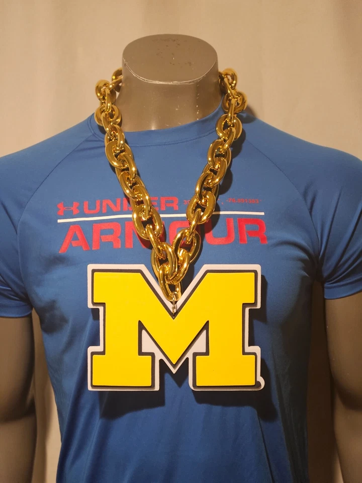 New NCAA Michigan Wolverines Fan Chain Necklace Foam FREE Shipping!! - Image 1 of 1