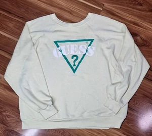 Maglione pullover Guess vintage anni 90 giallo burro verde donna XL hip hop retrò - Foto 1 di 13