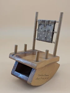 Mini Rocking Chair Sewing Carlsbad Caverns Souvenir Vintage Wooden - Picture 1 of 5