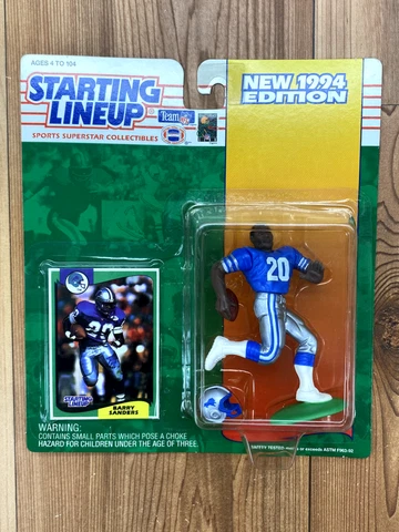 DEADSTOCK Vintage 1994 Starting Lineup Detroit Lion Barry Sanders Action Figure Cover