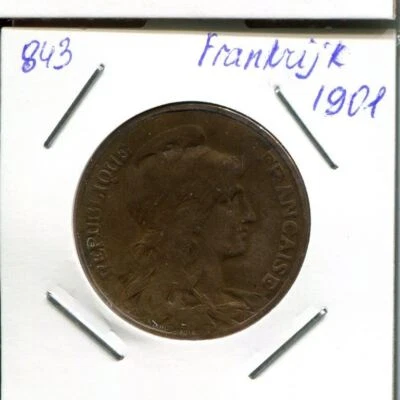 Moneda francesa 10 CÉNTIMOS 1901 FRANCIA #AN082U Foto 1 de 3