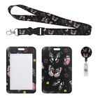 Black Butterfly Lanyards Detachable Id Badges Retractable ID Badge Holder