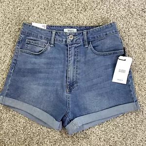 Forever 21 Shorts Womens Size 30 Blue Stretch Denim Curvy Fit High Rise - Picture 1 of 12